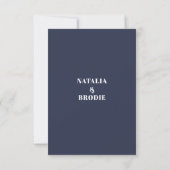 Navy Blue Rust Dark Boho Floral Wedding RSVP Kaartje (Achterkant)