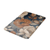 Navy Blue Rust Sinaasappel Moderne Boerderij Bloem Badmat (Gekanteld)