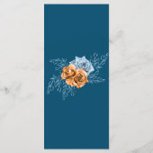 Navy Blue Rustic Chic Indigo Rust Floral Wedding Menu (Achterkant)
