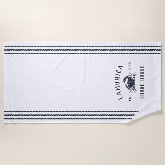 Navy Blue Rustic Crab - Specialized Shore House Strandlaken (Voorkant)