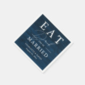 Navy Blue Rustic Eat Drink and be huwelijkshuwelij Servet (Hoek)