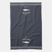 Navy Blue Rustic Fish op maat Theedoek (Verticaal)