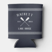 Navy Blue Rustic Oars Specialized Lake House Blikjeskoeler (Voorkant)