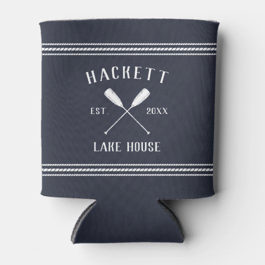 Navy Blue Rustic Oars Specialized Lake House Blikjeskoeler (Voorkant)