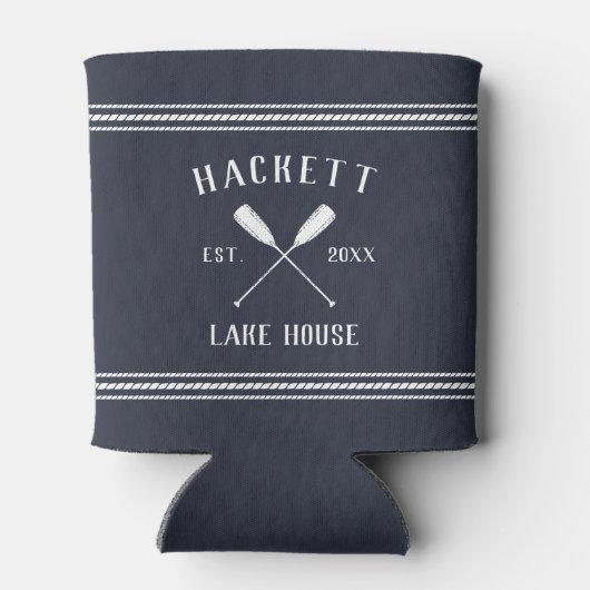 Navy Blue Rustic Oars Specialized Lake House Blikjeskoeler (Achterkant)