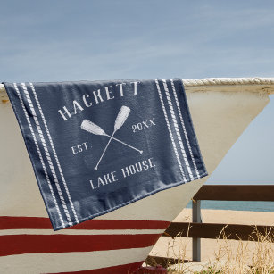 Navy Blue Rustic Oars Specialized Lake House Strandlaken