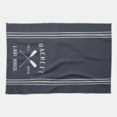 Navy Blue Rustic Oars Specialized Lake House Theedoek (Horizontaal)