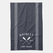 Navy Blue Rustic Oars Specialized Lake House Theedoek (Verticaal)