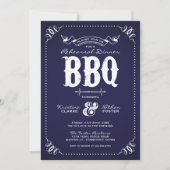 Navy Blue Rustic Repetitie Diner BBQ Kaart (Voorkant)