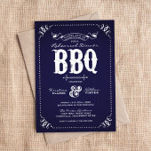 Navy Blue Rustic Repetitie Diner BBQ Kaart