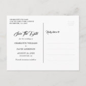 Navy Blue Rustic Sunflower Wedding Save the Date Aankondigingskaart (Achterkant)