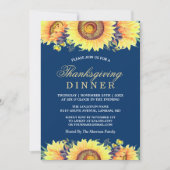 Navy Blue Rustic Thanksgiving Kaart (Voorkant)