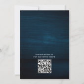 Navy Blue Rustic Wood Foto's Save the Date Kaart (Achterkant)