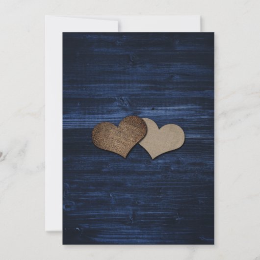 Navy Blue Rustic Wood Sunflower Wedding Kaart (Achterkant)