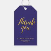 Navy Blue rustieke chique bruiloft dank u cadeau l Cadeaulabel (Voorkant)