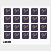 Navy Blue rustieke chique bruiloft dank u Stickers (Vel)