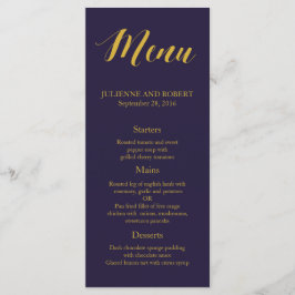 Navy Blue rustieke chique bruiloft menu