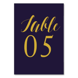 Navy Blue rustieke chique bruiloft tafel nummer Ka Kaart