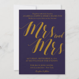 Navy Blue rustieke chique mevrouw en mevrouw lesbi Kaart