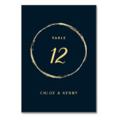 Navy Blue rustieke gouden cirkel bruiloft tafel nu Kaart (Achterkant)