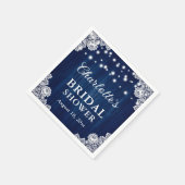 Navy Blue rustieke houten kant Vrijgezellenfeest Servet (Hoek)