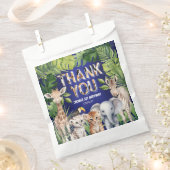Navy Blue Safari oerwoud dieren, Verjaardag Bedank Bedankzakje (Geknipt)