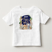 Navy Blue Safari Twee Wild Oerwoud 2e verjaardag Kinder Shirts (Voorkant)