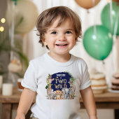 Navy Blue Safari Twee Wild Oerwoud 2e verjaardag Kinder Shirts
