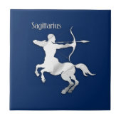 Navy Blue Sagittarius Zodiac Tegeltje (Voorkant)