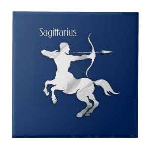 Navy Blue Sagittarius Zodiac Tegeltje