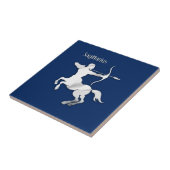 Navy Blue Sagittarius Zodiac Tegeltje (Zijkant)
