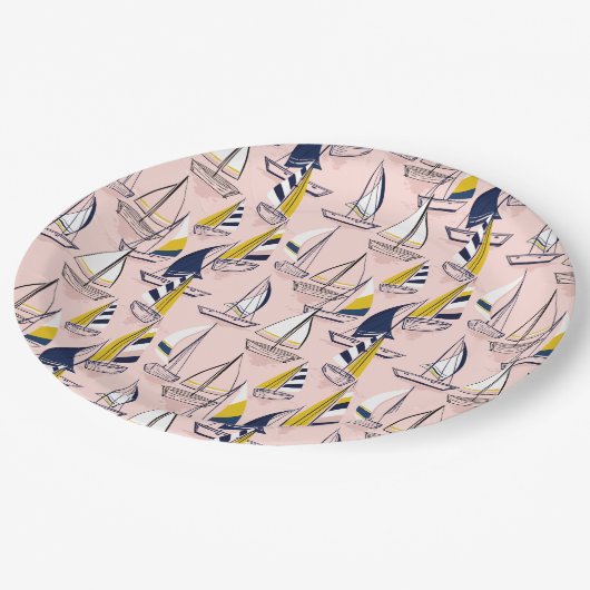 Navy Blue Sailships Papieren Bordje (Gekanteld)