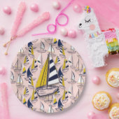Navy Blue Sailships Papieren Bordje (Feest)