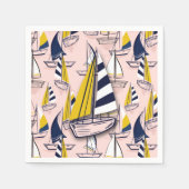 Navy Blue Sailships Servet (Voorkant)