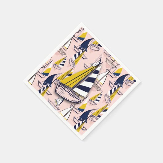 Navy Blue Sailships Servet (Hoek)