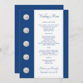Navy Blue Sand Dollars Wedding Menu Sjabloon (Voorkant / Achterkant)
