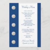 Navy Blue Sand Dollars Wedding Menu Sjabloon (Voorkant)