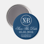 Navy blue Save the Date bruiloft magnenet Magneet (Voorkant / Achterkant)