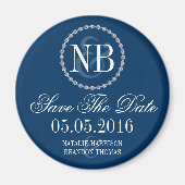 Navy blue Save the Date bruiloft magnenet Magneet (Voorkant)