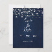 Navy Blue Save the Date Card (Voorkant)