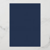 Navy Blue Save the Date Folie Invitation Uitnodiging (Achterkant)