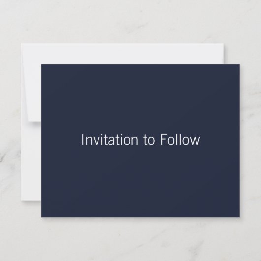 Navy Blue Save the Date Inviting (Achterkant)