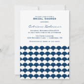 Navy Blue Scallop Pattern Bridal Shower Kaart (Voorkant)