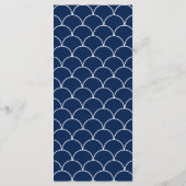 Navy Blue Scallop Pattern Slim Dinner Menu (Achterkant)