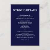 Navy Blue Scandinavian Minimal Wedding Design Informatiekaartje (Voorkant)