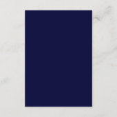 Navy Blue Scandinavian Minimal Wedding Design Informatiekaartje (Achterkant)
