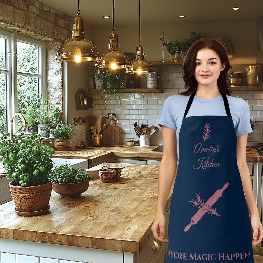 Navy Blue Schort met Rolling Pin en Rosemary