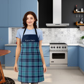 Navy Blue Scottish Tartan Pattern Schort