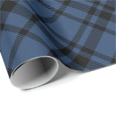 Navy Blue Scottish Tartan Pset Holiday Cadeaupapier (Rol Hoek)