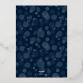 Navy Blue Script Bokeh Merry-kerstfoto Folie Feestdagenkaart (Achterkant)